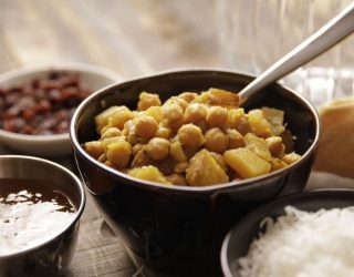 Caribbean-Style Chickpea Curry in a bowl