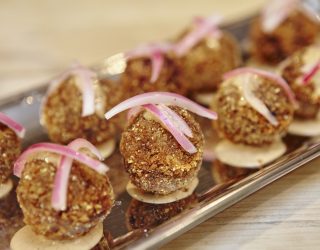 a close up of jay ducote's red beans and rice balls