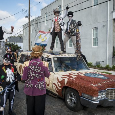 Krewe of Red Beans and Dead Beans parades on Lundi Gras March 3, 2019 in New Orleans.