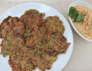 a plate of veggie burgers