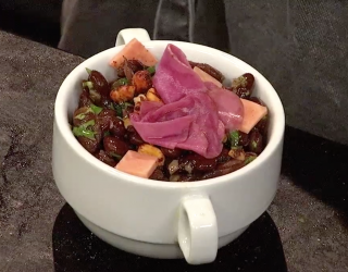 a cup of red bean salad