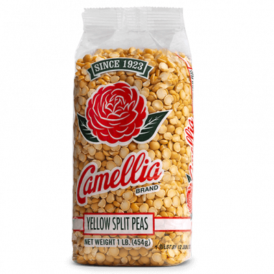the front of a package of camellia brand yellow spilt peas