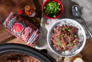 a bowl of red beans and rice