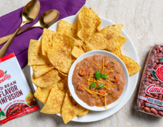 A creamy, smoky, and flavorful dip featuring Camellia Red Beans and Camellia Red Bean Flavor Infusion, perfect for serving with chips or French bread!